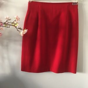 Vintage Paul et Duffier Wool Red Skirt Size 8